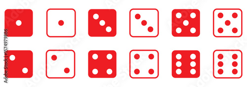 Icon Set of dice with six cube faces