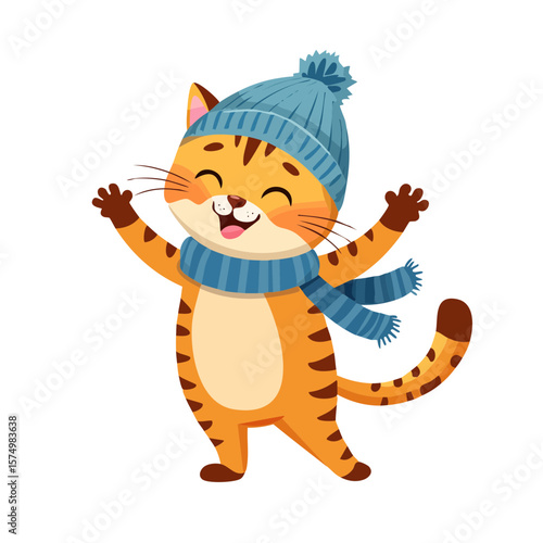 Cute Cartoon Dancing Cat Ch...