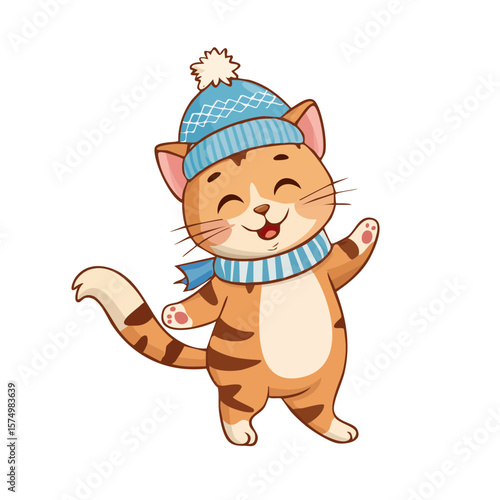 Cute Cartoon Dancing Cat Ch...