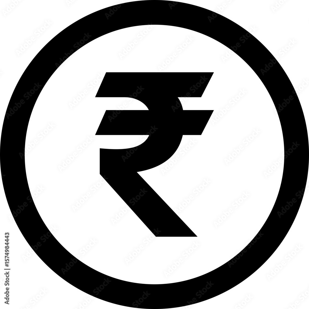 Rupee currency coin icon symbol. Popular international currency sign isolated on transparent background. Rupee money coin sign. Vector illustration. Rupee currency coin icon symbol. Popular international currency sign isolated on transparent background. Rupee money coin sign. Vector illustration.