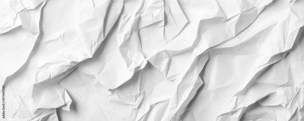 Obraz premium Crumpled White Paper Texture, Abstract background ,Paper texture