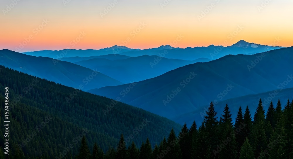 Obraz premium Distant mountains fading into the horizon.jpg