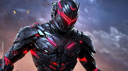 Cybernetic Warrior: Digital Art of a Futuristic Knight