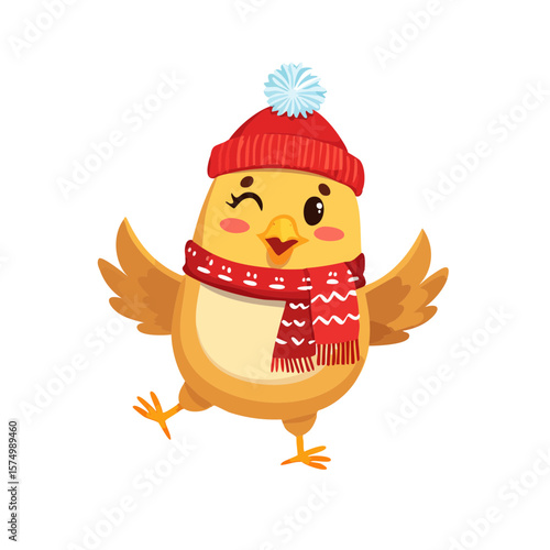 Cute Cartoon Dancing Chicke...