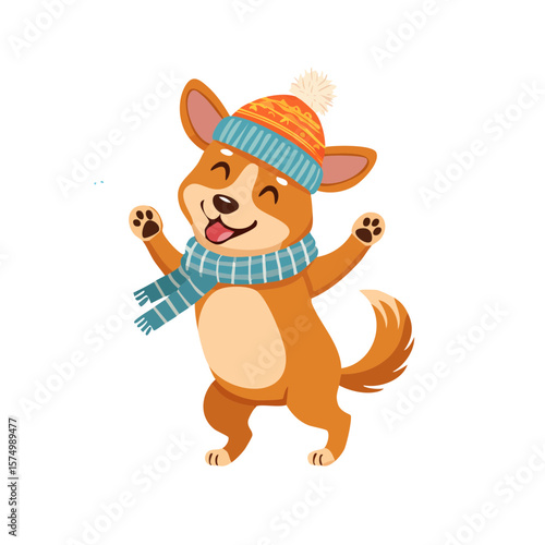 Cute Cartoon Dancing Dog  C...