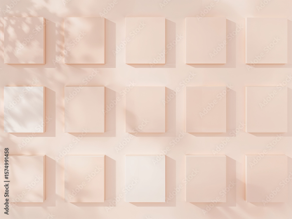 Obraz premium Serene Pink Blocks with Subtle Shadows
