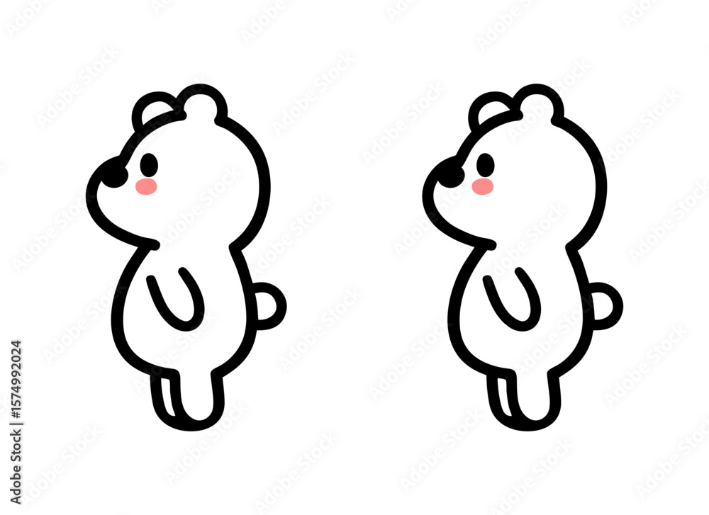 Obraz premium Doodle style Icon of cute featuring bear in simple minimalistic design