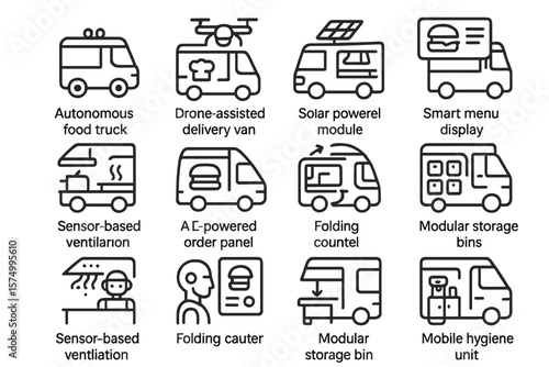 Innovative autonomous food trucks with smart modules and mobile units