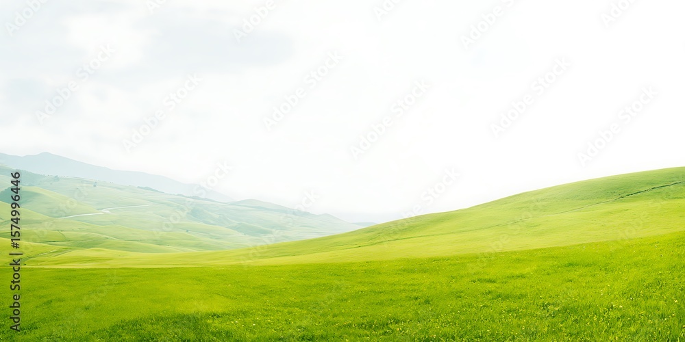 Fototapeta premium Rolling hills under soft light outdoors