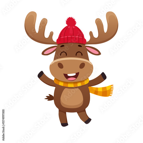Cute Cartoon Dancing Moose ...