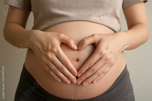 Wallpaper Mural Pregnant woman holding her belly, expressing love and connection Torontodigital.ca