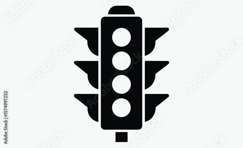 Traffic light icon, Traffic control light, signal with red, yellow and green color flat icon for apps and websites 
