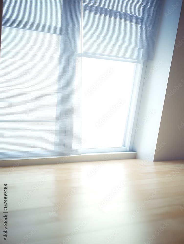Fototapeta premium Minimalist room with bright window light