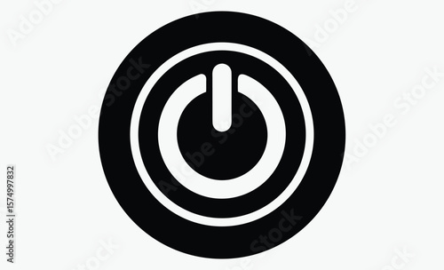 Power button icon, on off symbol, flat vector design, Power on or turn power off flat icon for apps and website, isolated on white