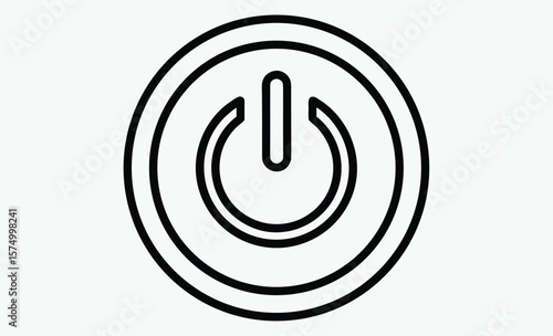 Power button icon, on off symbol, flat vector design, Power on or turn power off flat icon for apps and website, isolated on white