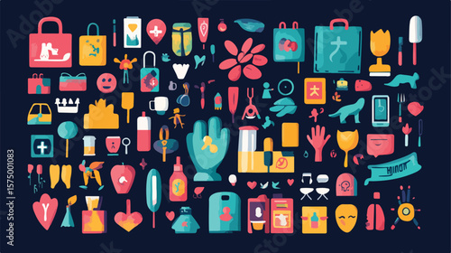 Bundle of Charity and Solidarity Icons Flat Vector