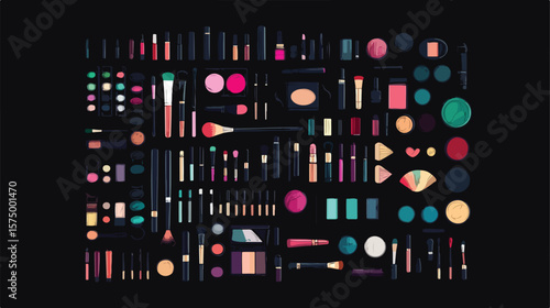 Bundle of Fifty Makeup Cosmetics Set Icons