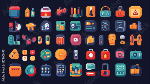 Bundle of Fifty Slang Set Icons Flat Vector Illustration