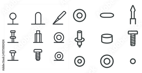 Set of tools and parts are shown in a black and white drawing. The drawing is of a toolbox with various tools and parts, including a screwdriver, a wrench, and a pair of pliers