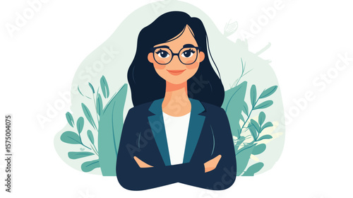 Professional Businesswoman Avatar Character Icon Vector Illustration