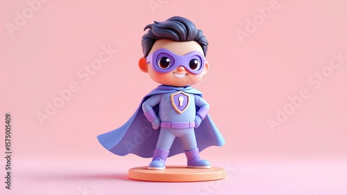 3D Superhero Mascot with Security Shield for Antivirus and VPN Protection
