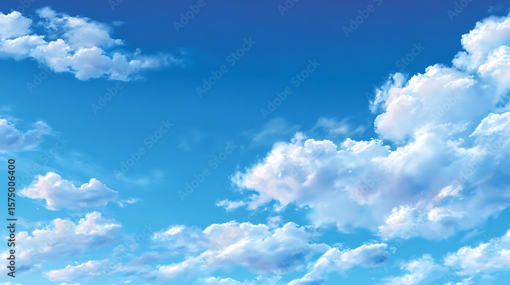 Fototapeta premium Clear blue sky background, bright and peaceful.