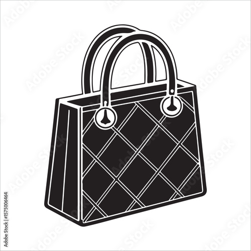 Quilted handbag with arched handles purse accessory