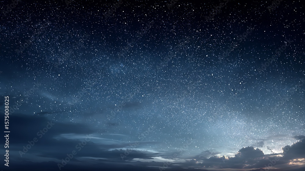 Fototapeta premium Serene starry night sky with a deep calm atmosphere.