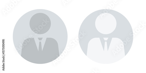 No profile picture icon vector flat illustration. Avatar, male gender in tie silhouette, profile picture. Suitable for social media profiles, icons and as a template.