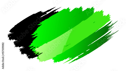 brush strokes dynamic bold energetic paint vibrant green black thick expressive artistic abstract modern illustration design