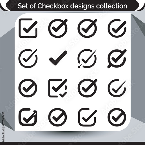 Diverse Checkbox Designs Collection for User Interface and Form Design Enhancements and Versatile Graphic Resources