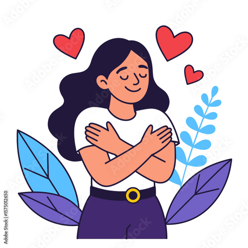 Embracing Self-Love and Positivity Illustration