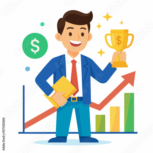 Successful Businessman Celebrating Achievement