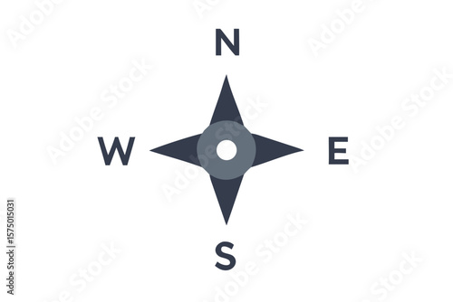 Compass rose vector graphic for navigation and direction finding design use