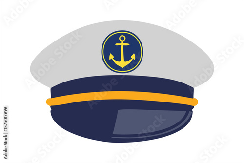 Flat Style Nautical Captain s Hat