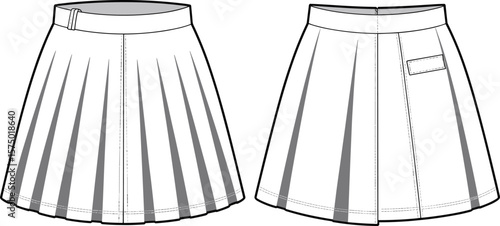 Casual Midi T-Shirt Dress CAD Drawing Flat Vector Illustration with Round Neckline and Side Slits for Fashion Design.