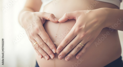 Wallpaper Mural Pregnant woman holding her belly, expressing love and connection Torontodigital.ca