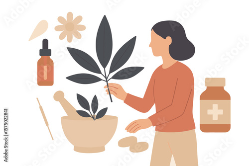 Natural wellness and herbal remedies in modern minimalist design