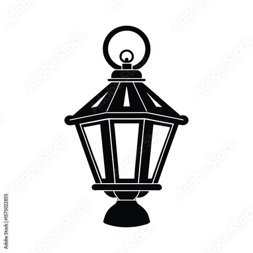 a lamp silhouette vector art illustration on white background