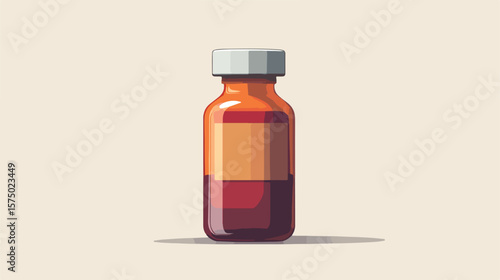 Vaccine Bottle Flat Vector Illustration
