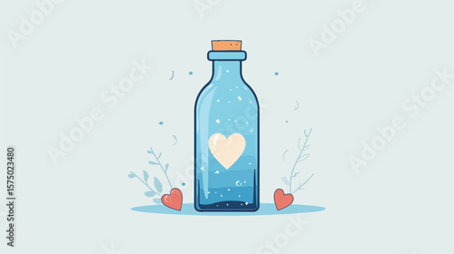 Message in a Bottle Vector Illustration