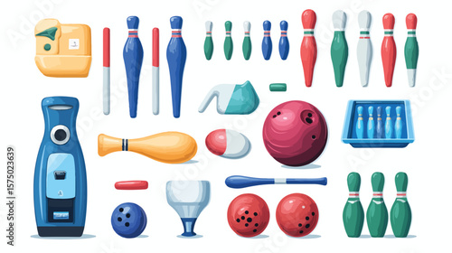 Bowling Sports Equipment Vector Illustration