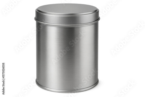 Wallpaper Mural Photorealistic 3d rendering of a closed brushed metal tin can with lid, isolated on transparent background Torontodigital.ca