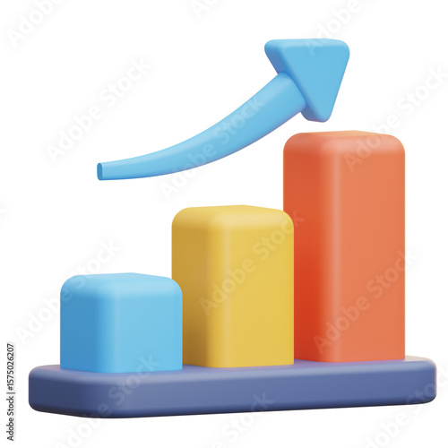 Graph indicating success, upward trend. Can be used for presentations, websites, and business reports.