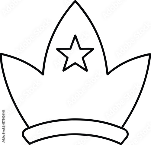 Elegant crown illustration with a prominent central star suitable for royal or award themes