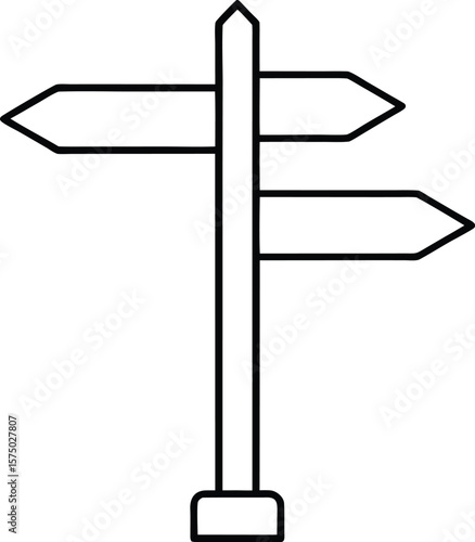 Outline of a multi directional signpost with multiple directional arrows
