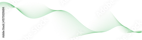 abstract vector illustration of green colored wave lines background	
