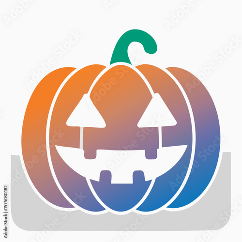 stylized jack-o’-lantern icon in vibrant gradient fill on 512×512 px artboard symbolizing halloween spirit and autumn fun