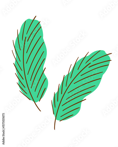 ヤシの葉の手描きイラスト｜Hand-drawn Palm Leaf Illustration
