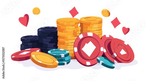 Casino Games Coin Item Flat Vector Illustration